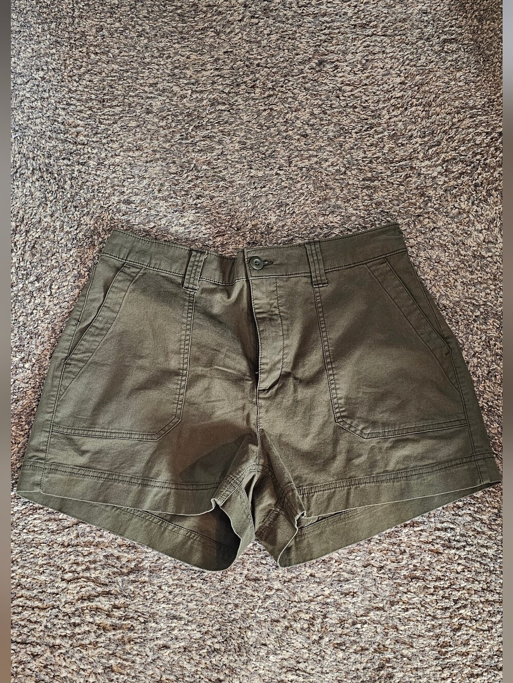 OLD NAVY O.G. Chino Shorts High Rise Stretch waist 4" inseam Olive Green Large